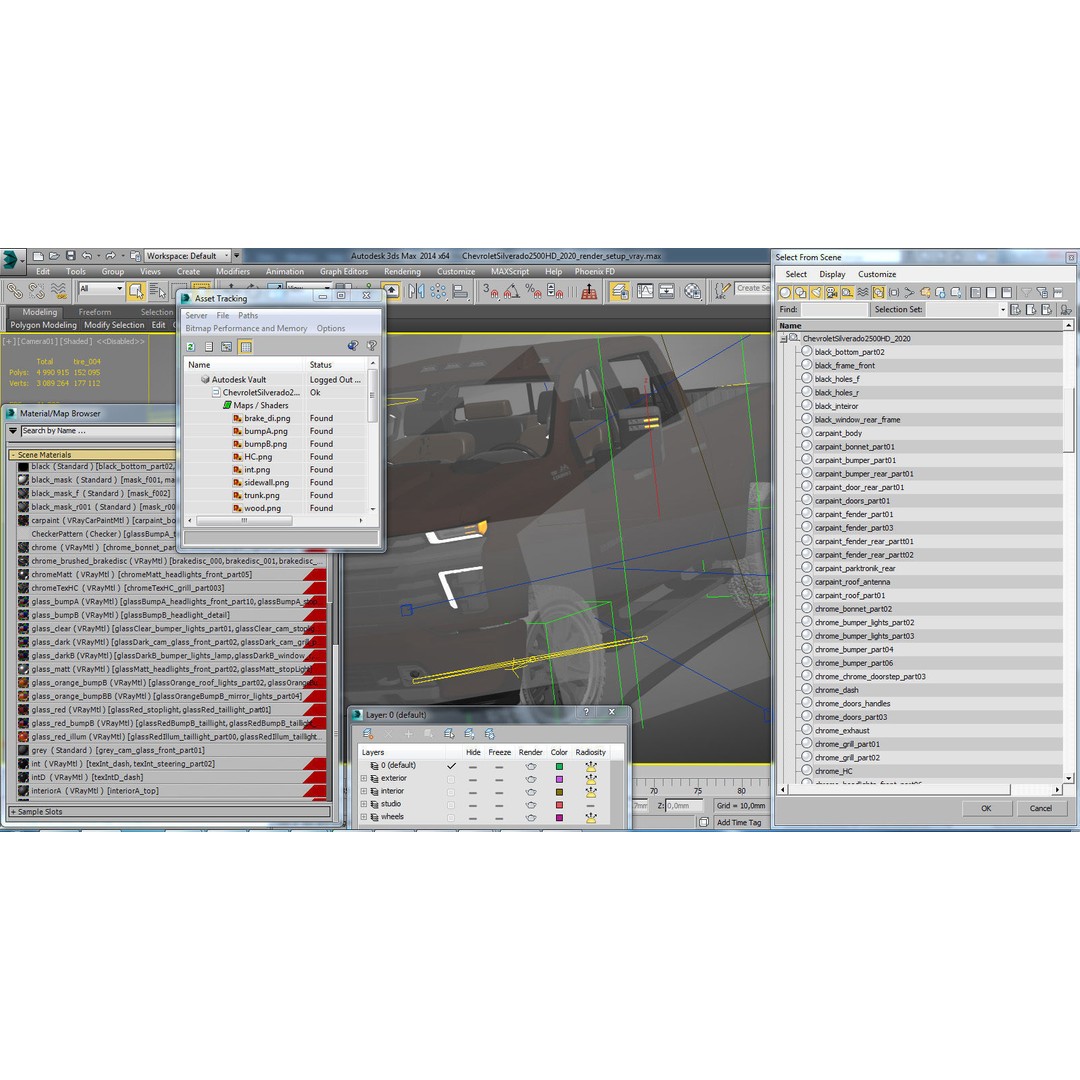Silverado 2020 2500 HD 3D Model – High Poly Truck Asset, FBX, OBJ