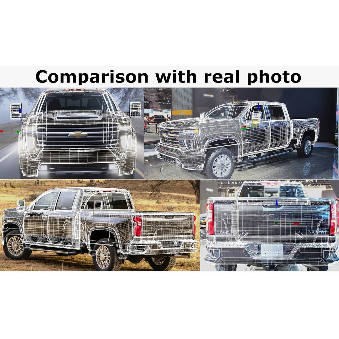 Silverado 2020 2500 HD 3D Model – High Poly Truck Asset, FBX, OBJ - View 24