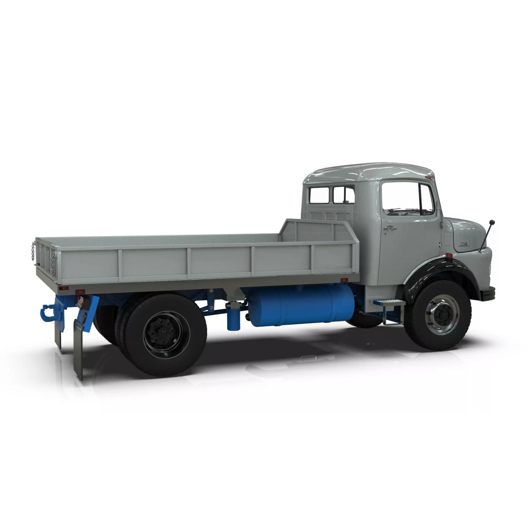 Mercedes-Benz LAK 710 3D Model – Classic 4x4 Platform Dump Truck, Blender - View 10