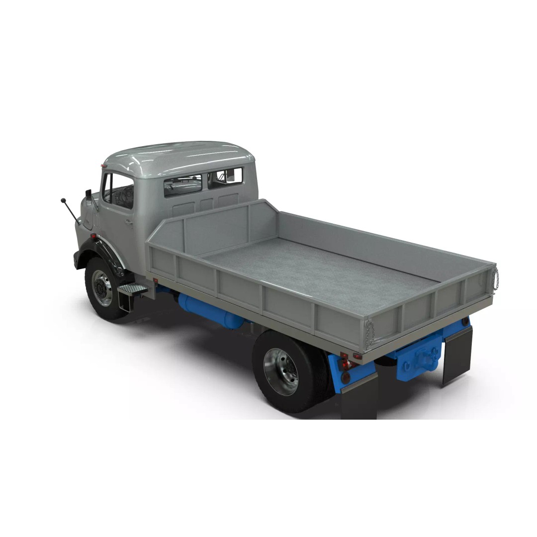 Mercedes-Benz LAK 710 3D Model – Classic 4x4 Platform Dump Truck, Blender - View 11