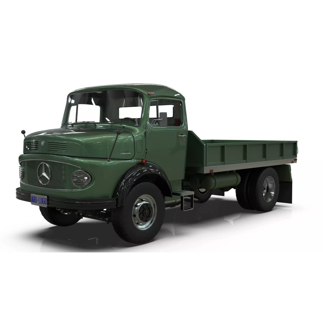 Mercedes-Benz LAK 710 3D Model – Classic 4x4 Platform Dump Truck, Blender - View 12