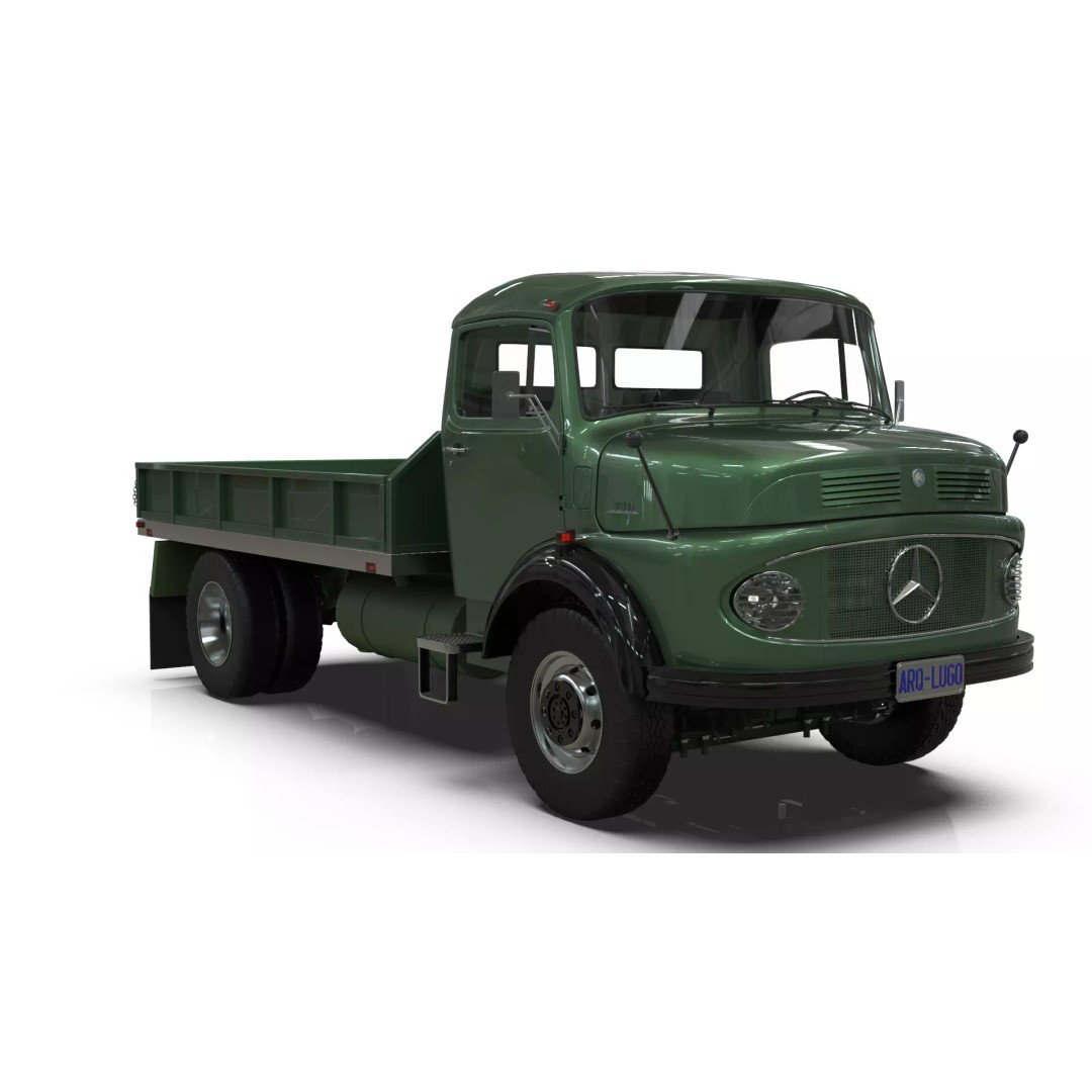 Mercedes-Benz LAK 710 3D Model – Classic 4x4 Platform Dump Truck, Blender - View 13