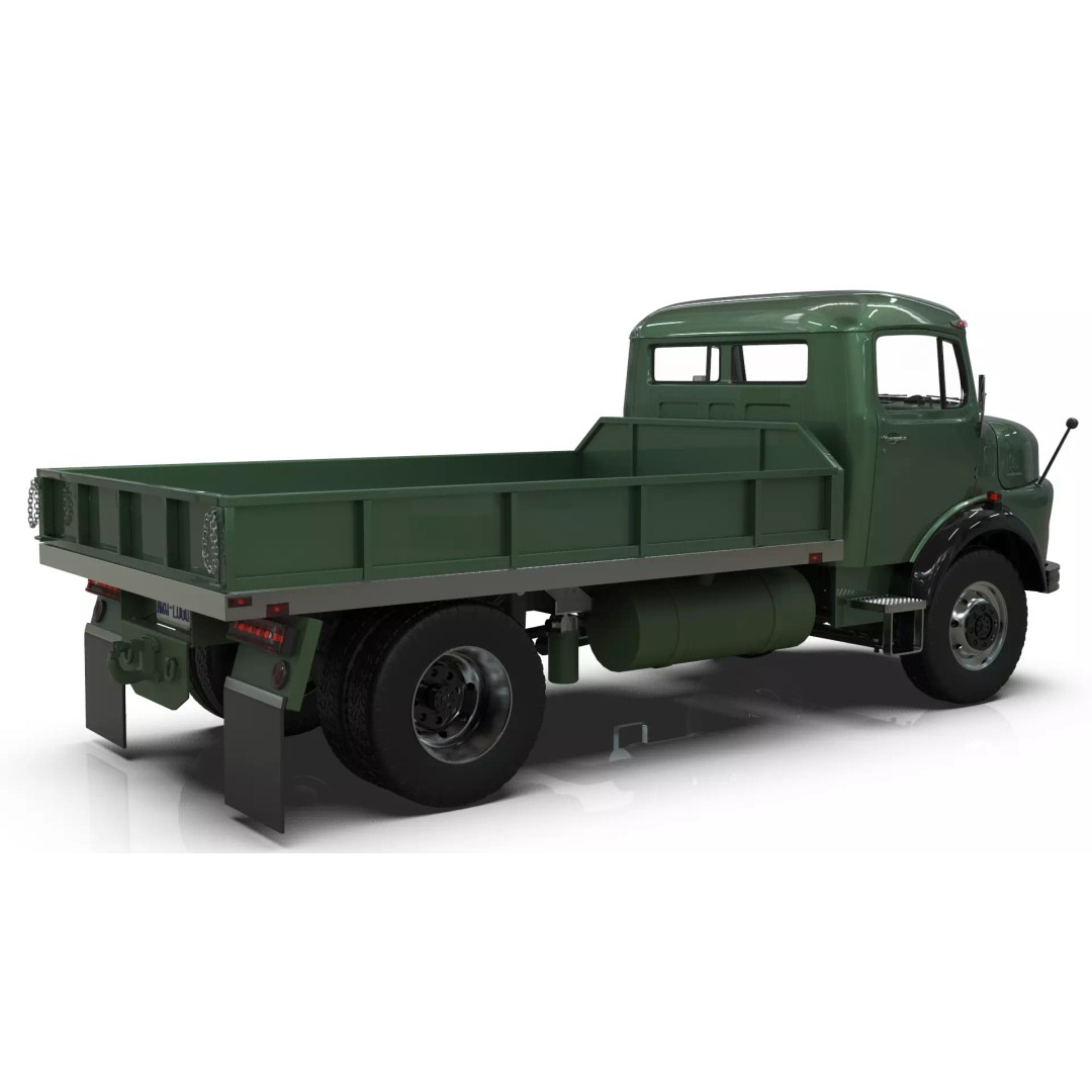 Mercedes-Benz LAK 710 3D Model – Classic 4x4 Platform Dump Truck, Blender - View 14