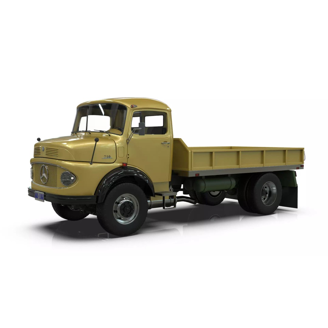 Mercedes-Benz LAK 710 3D Model – Classic 4x4 Platform Dump Truck, Blender - View 15