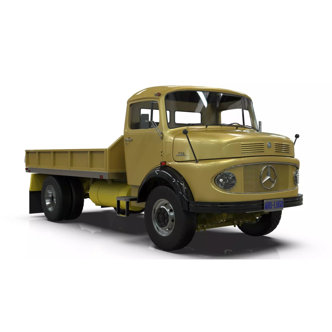 Mercedes-Benz LAK 710 3D Model – Classic 4x4 Platform Dump Truck, Blender - View 16