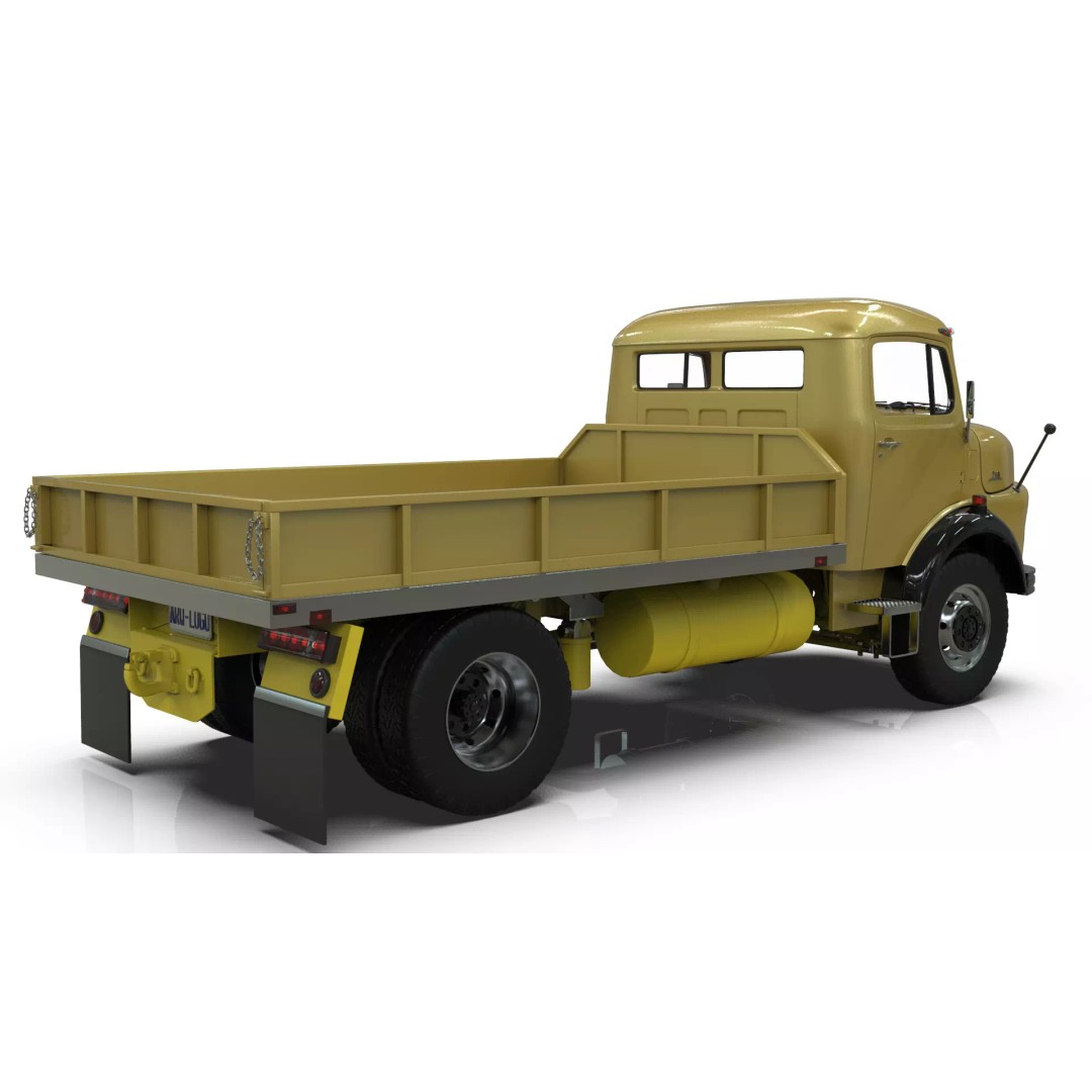 Mercedes-Benz LAK 710 3D Model – Classic 4x4 Platform Dump Truck, Blender - View 17