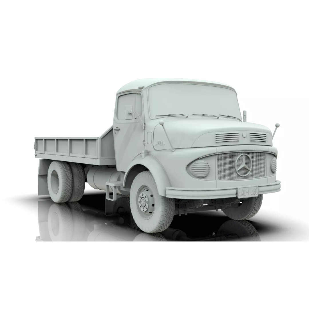 Mercedes-Benz LAK 710 3D Model – Classic 4x4 Platform Dump Truck, Blender - View 18