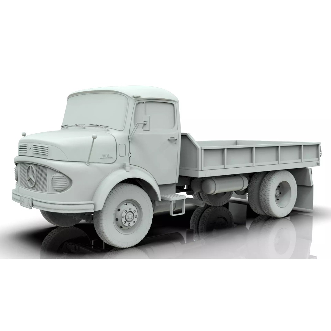 Mercedes-Benz LAK 710 3D Model – Classic 4x4 Platform Dump Truck, Blender - View 19