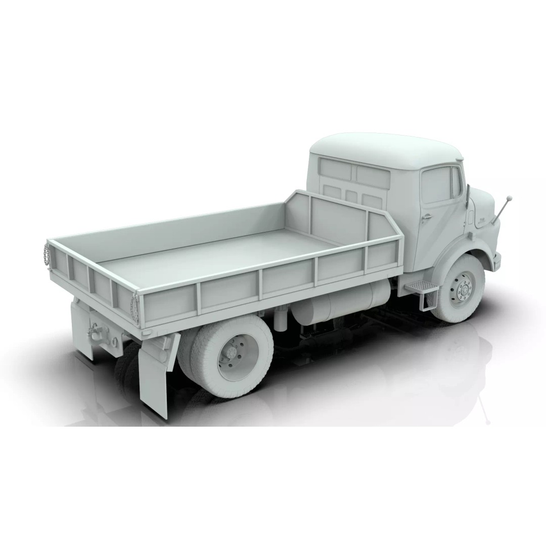 Mercedes-Benz LAK 710 3D Model – Classic 4x4 Platform Dump Truck, Blender - View 21