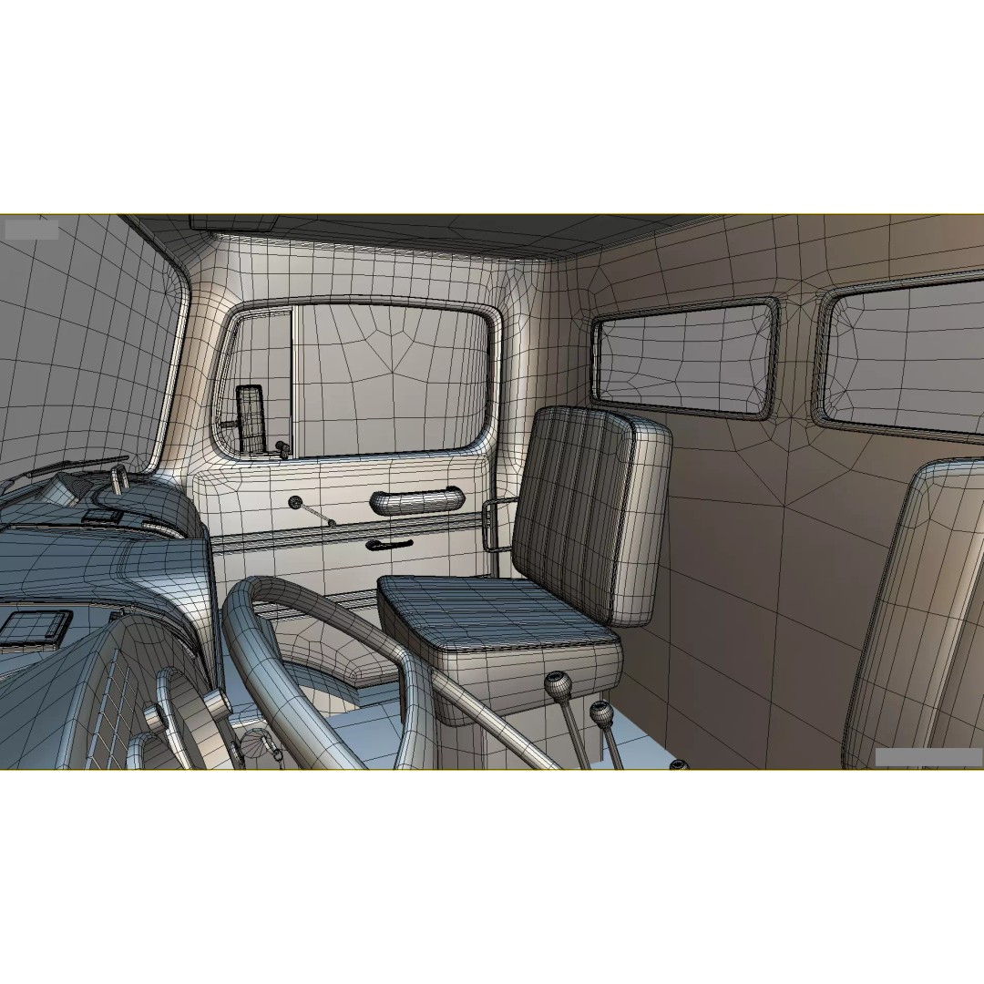 Mercedes-Benz LAK 710 3D Model – Classic 4x4 Platform Dump Truck, Blender - View 23