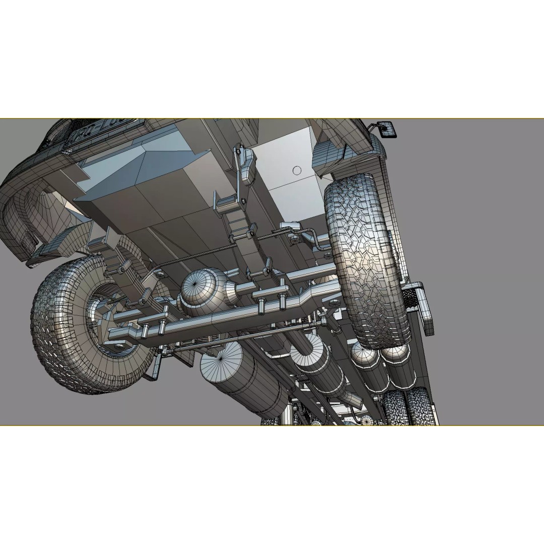 Mercedes-Benz LAK 710 3D Model – Classic 4x4 Platform Dump Truck, Blender - View 30