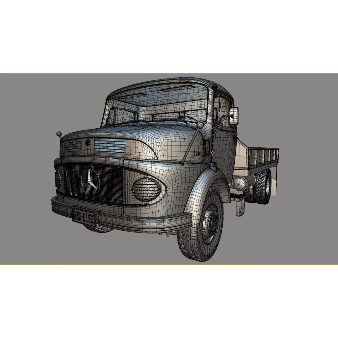 Mercedes-Benz LAK 710 3D Model – Classic 4x4 Platform Dump Truck, Blender - View 31