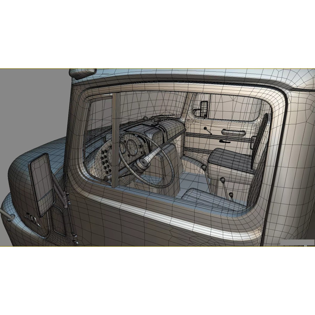 Mercedes-Benz LAK 710 3D Model – Classic 4x4 Platform Dump Truck, Blender - View 32