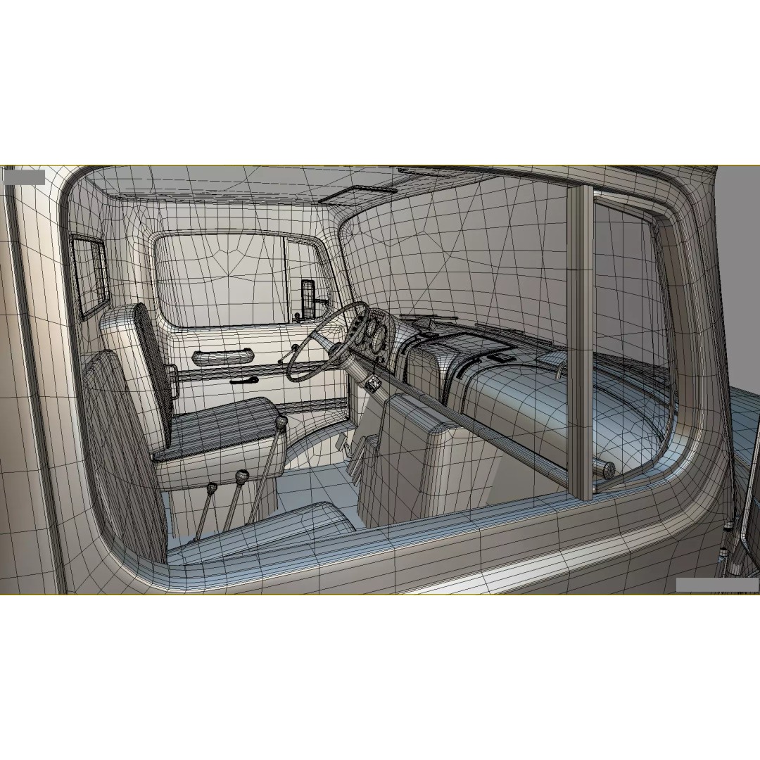 Mercedes-Benz LAK 710 3D Model – Classic 4x4 Platform Dump Truck, Blender - View 33