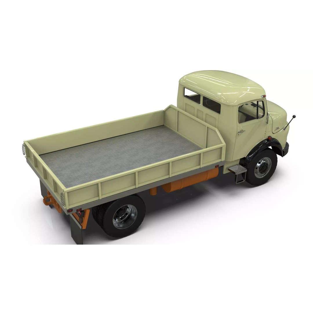 Mercedes-Benz LAK 710 3D Model – Classic 4x4 Platform Dump Truck, Blender - View 5