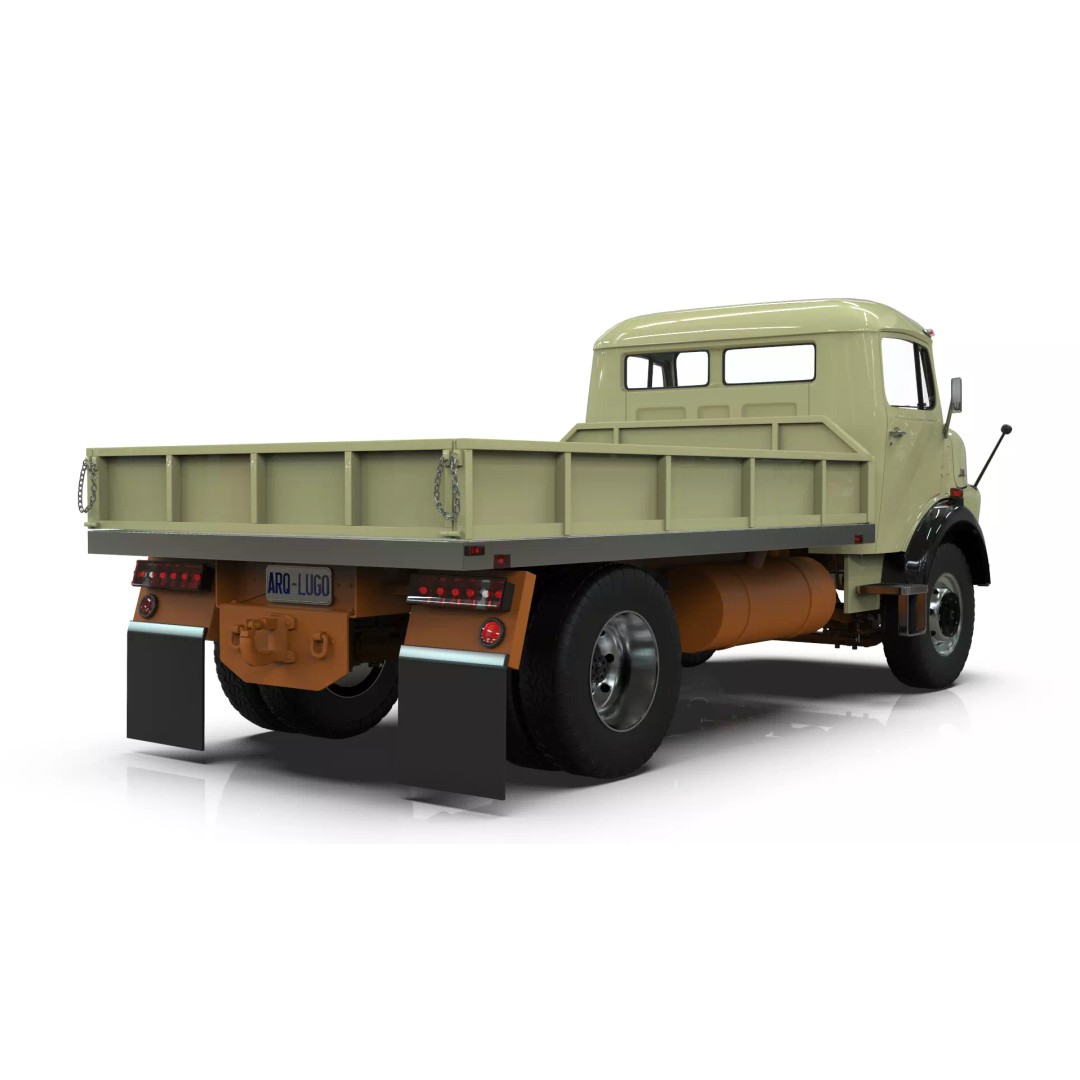 Mercedes-Benz LAK 710 3D Model – Classic 4x4 Platform Dump Truck, Blender - View 6