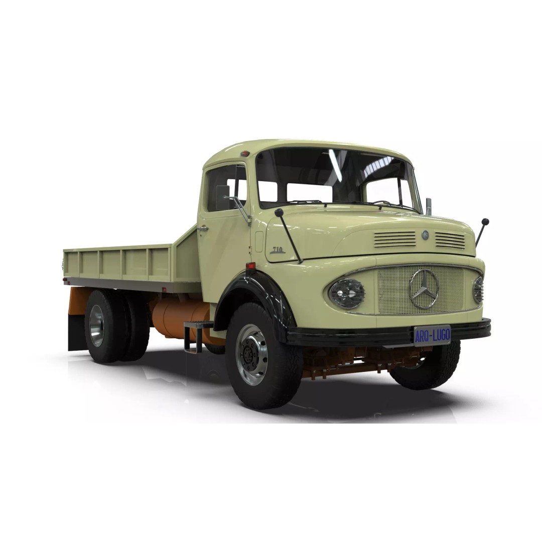 Mercedes-Benz LAK 710 3D Model – Classic 4x4 Platform Dump Truck, Blender - View 7