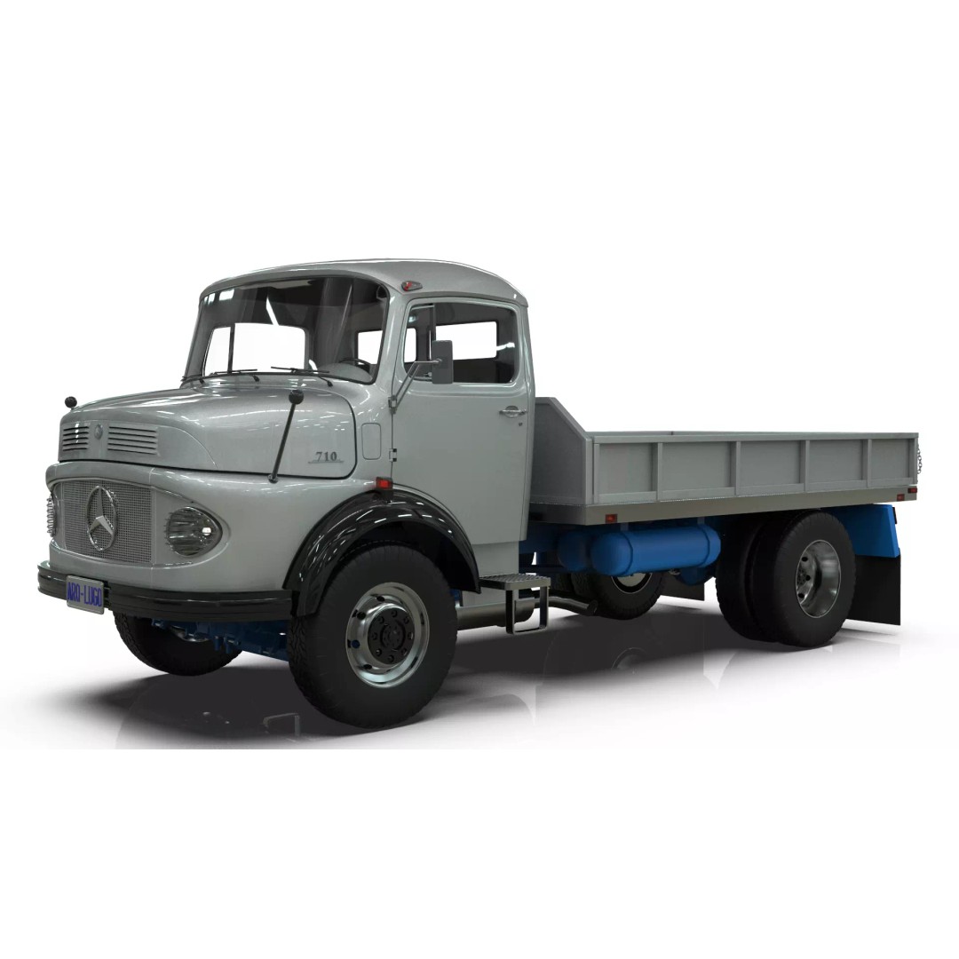 Mercedes-Benz LAK 710 3D Model – Classic 4x4 Platform Dump Truck, Blender - View 8