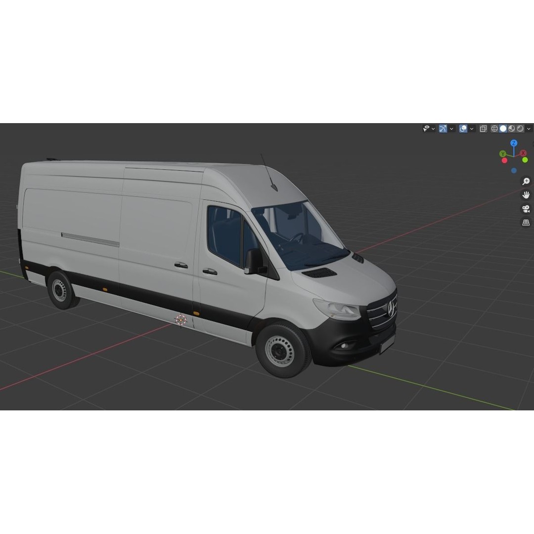 Mercedes-Benz Sprinter L3H2 Van 3D Model – Detailed Cargo Vehicle, FBX, OBJ