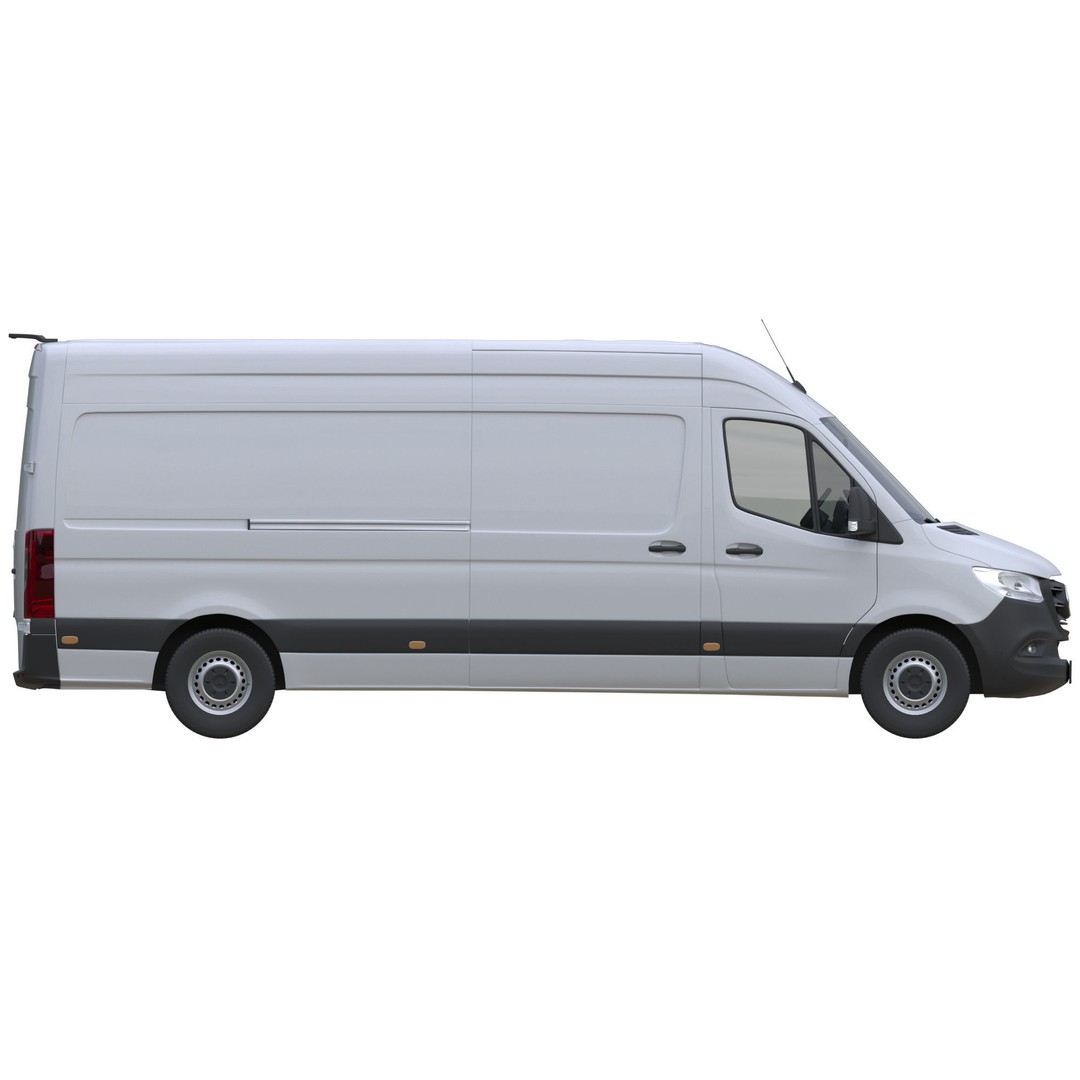 Mercedes-Benz Sprinter L3H2 Van 3D Model – Detailed Cargo Vehicle, FBX, OBJ - View 12