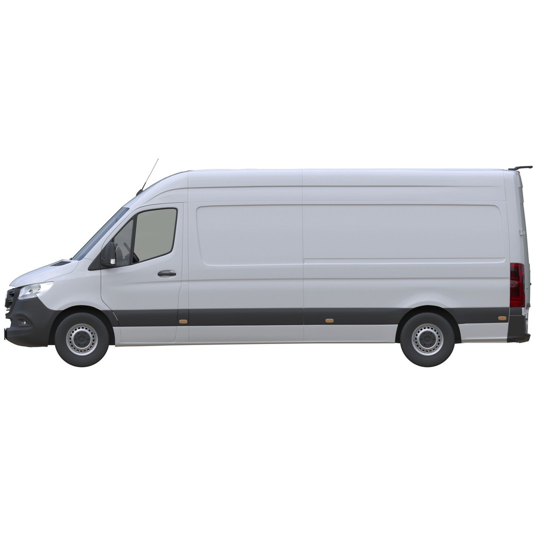 Mercedes-Benz Sprinter L3H2 Van 3D Model – Detailed Cargo Vehicle, FBX, OBJ - View 13