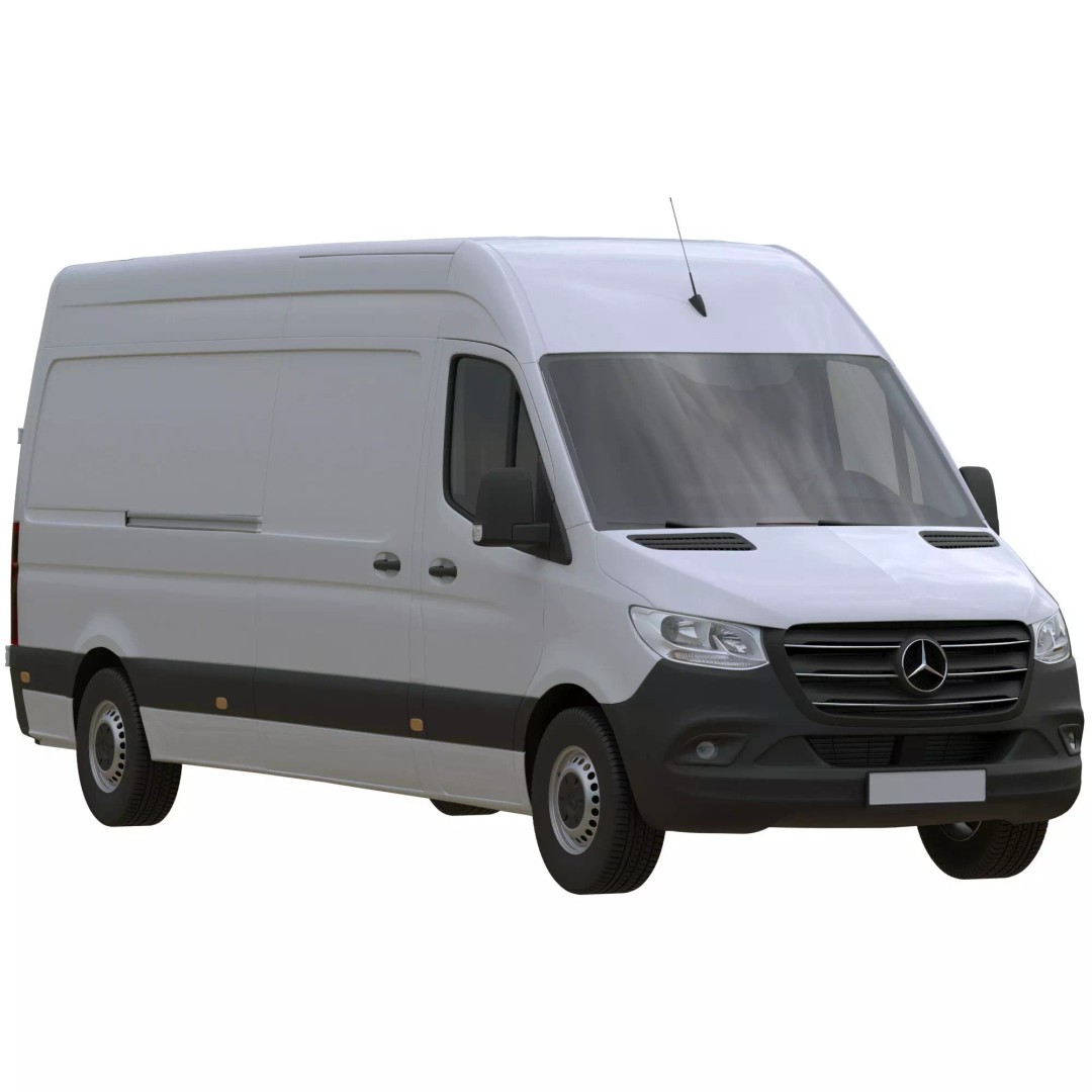 Mercedes-Benz Sprinter L3H2 Van 3D Model – Detailed Cargo Vehicle, FBX, OBJ - View 2