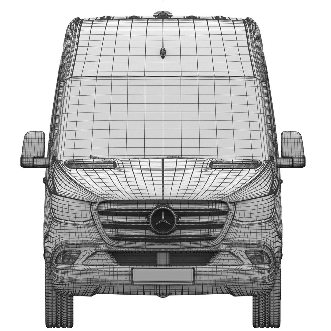 Mercedes-Benz Sprinter L3H2 Van 3D Model – Detailed Cargo Vehicle, FBX, OBJ - View 20