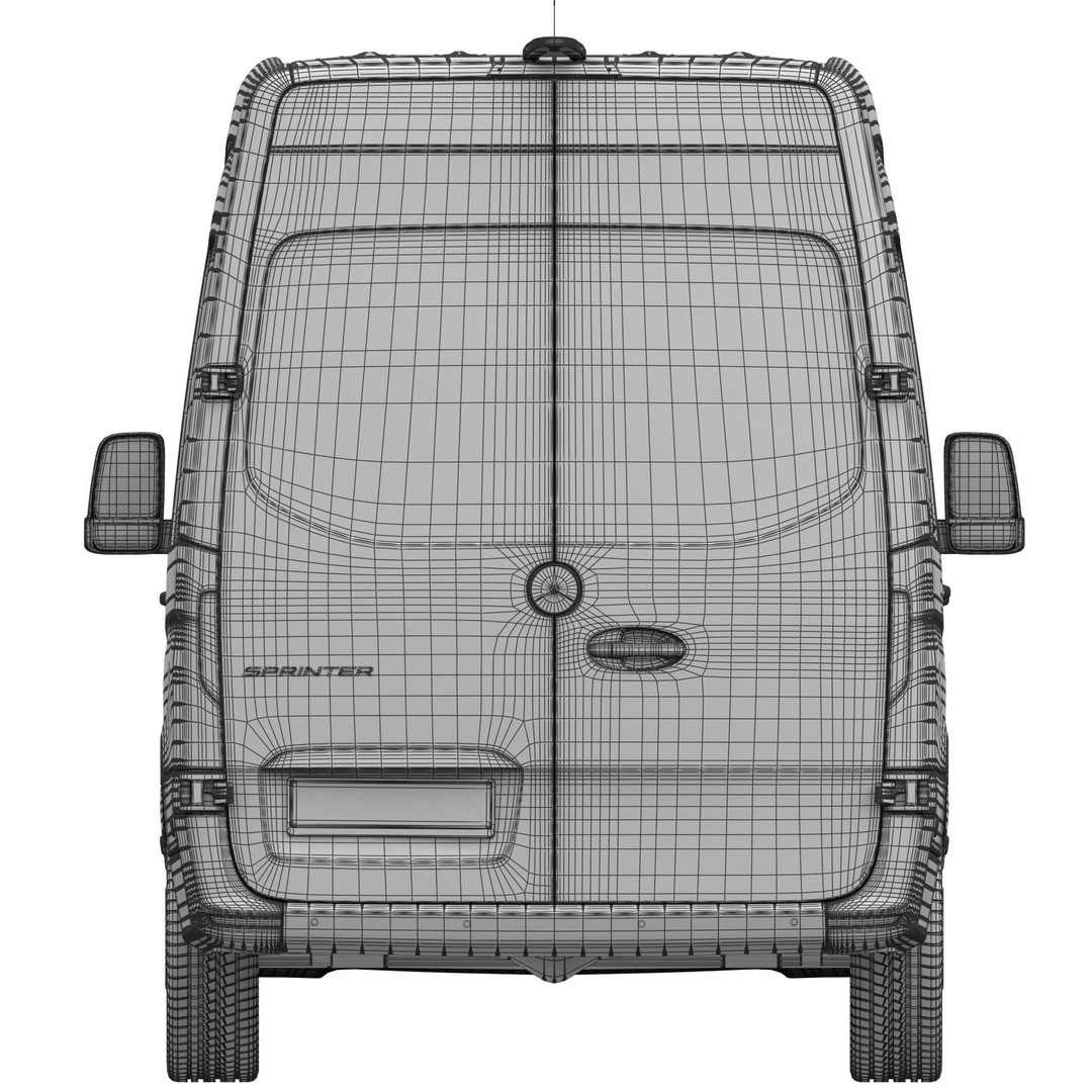 Mercedes-Benz Sprinter L3H2 Van 3D Model – Detailed Cargo Vehicle, FBX, OBJ - View 21
