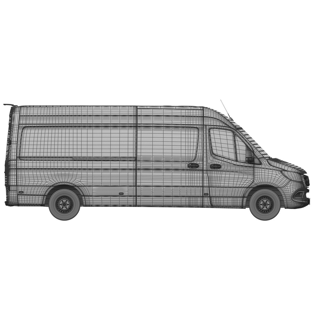 Mercedes-Benz Sprinter L3H2 Van 3D Model – Detailed Cargo Vehicle, FBX, OBJ - View 22