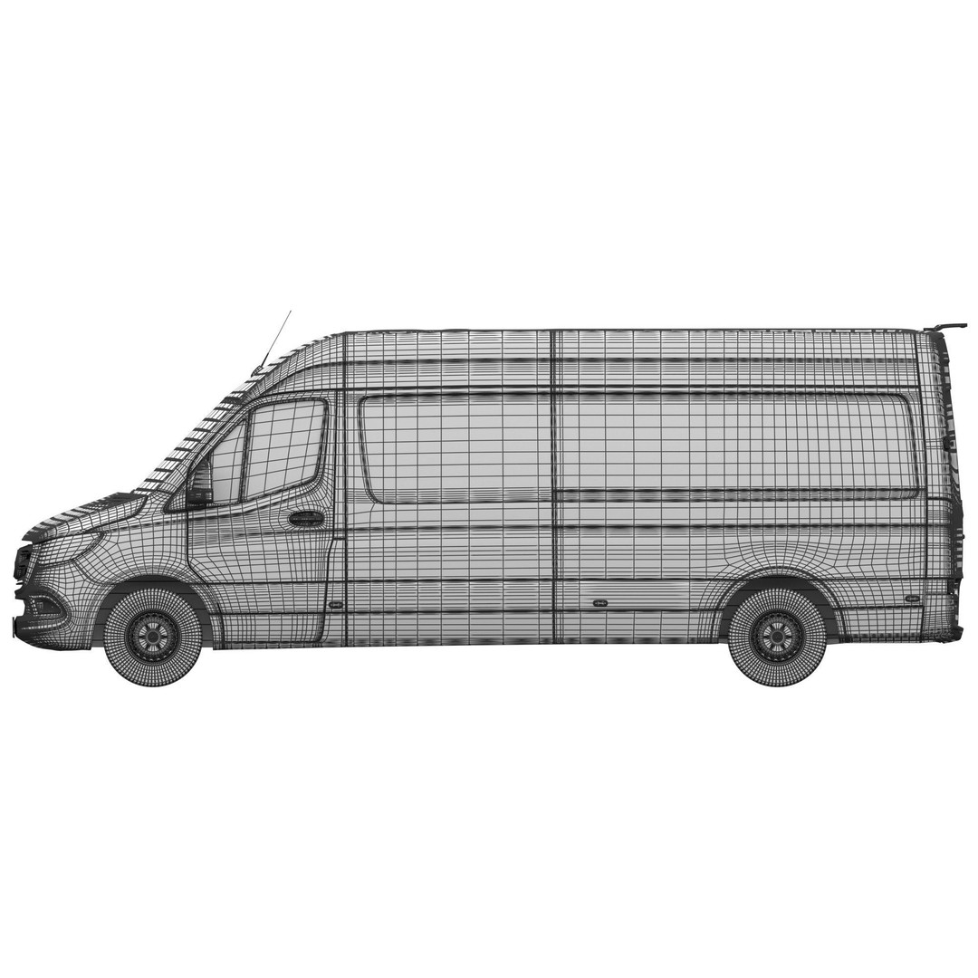 Mercedes-Benz Sprinter L3H2 Van 3D Model – Detailed Cargo Vehicle, FBX, OBJ - View 23