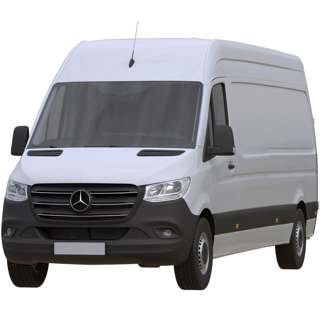 Mercedes-Benz Sprinter L3H2 Van 3D Model – Detailed Cargo Vehicle, FBX, OBJ - View 3