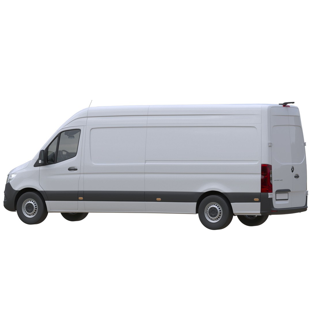 Mercedes-Benz Sprinter L3H2 Van 3D Model – Detailed Cargo Vehicle, FBX, OBJ - View 4