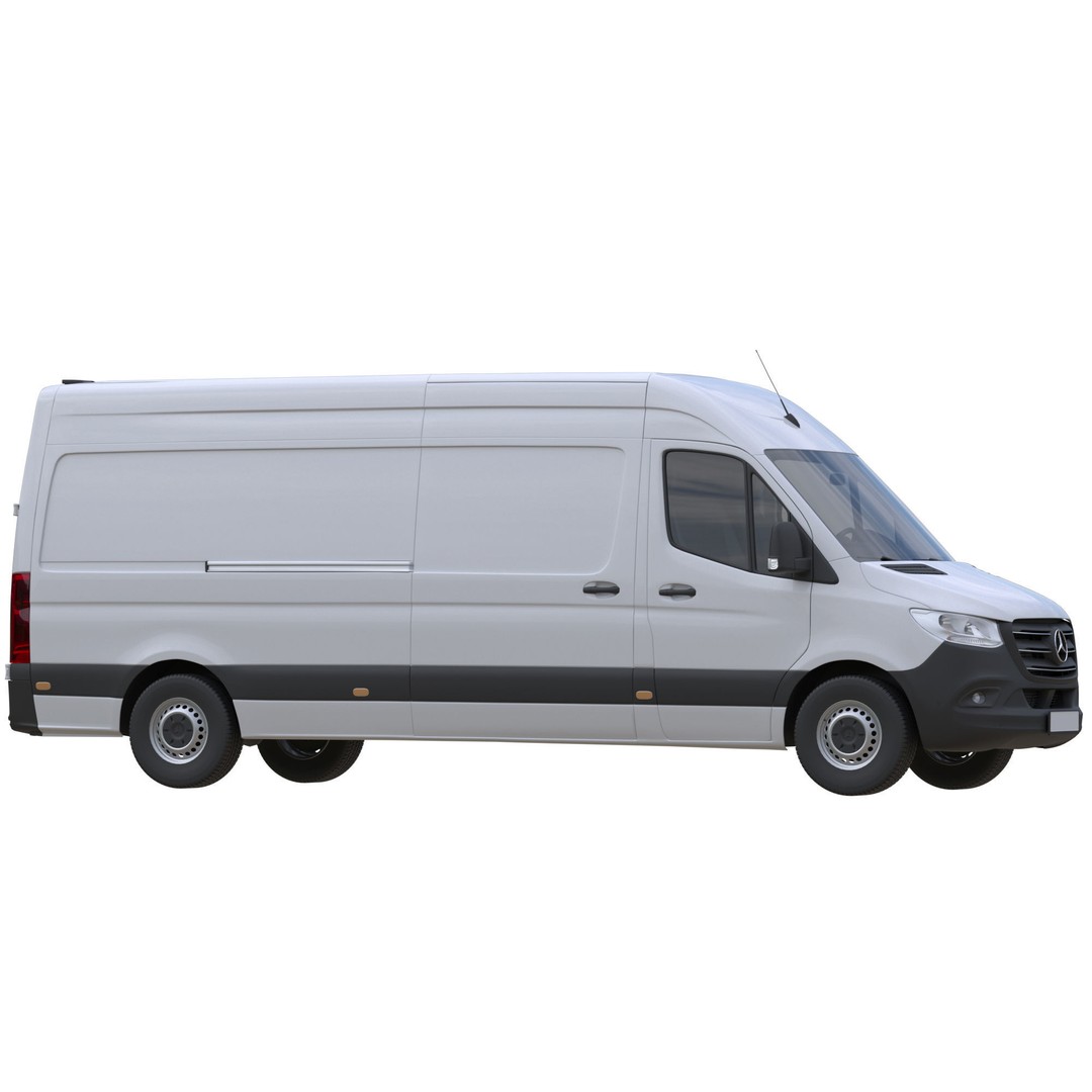 Mercedes-Benz Sprinter L3H2 Van 3D Model – Detailed Cargo Vehicle, FBX, OBJ - View 5