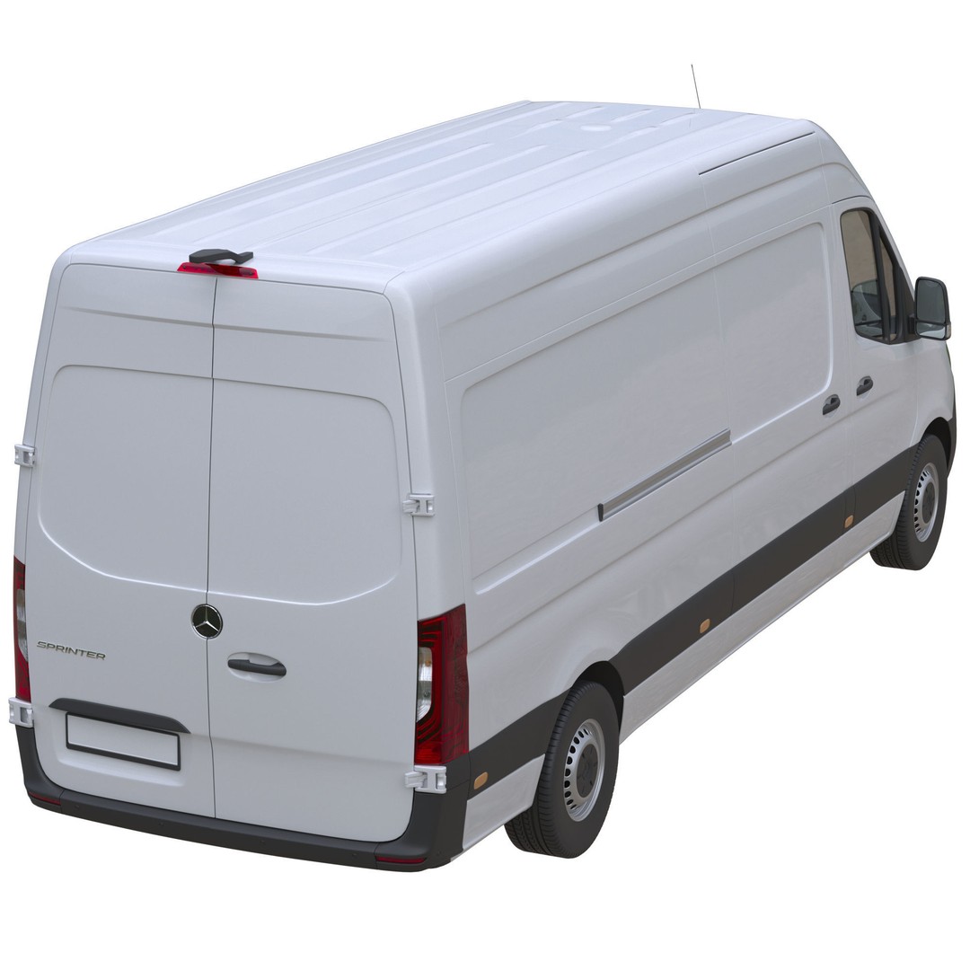 Mercedes-Benz Sprinter L3H2 Van 3D Model – Detailed Cargo Vehicle, FBX, OBJ - View 6
