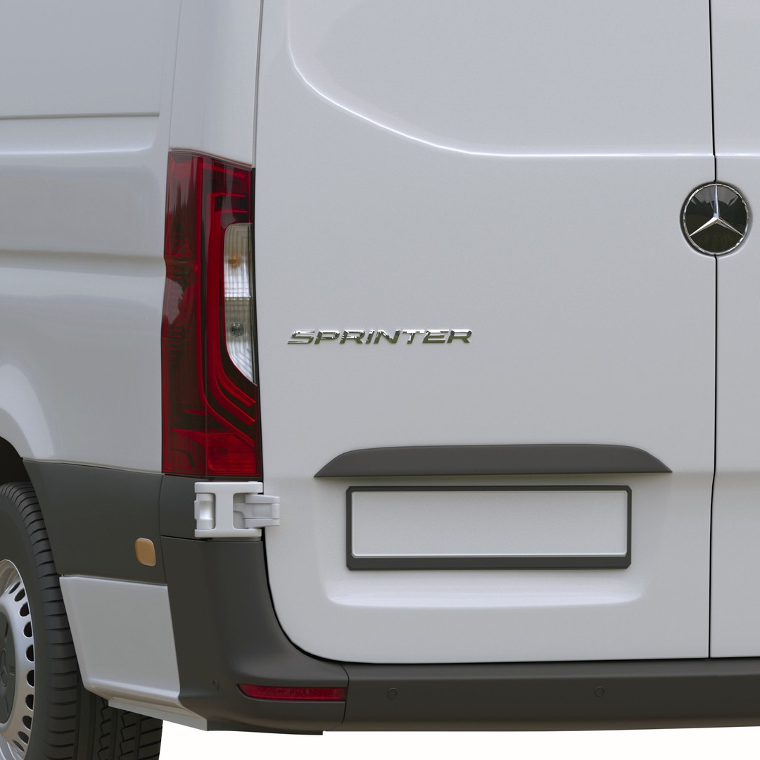 Mercedes-Benz Sprinter L3H2 Van 3D Model – Detailed Cargo Vehicle, FBX, OBJ - View 7