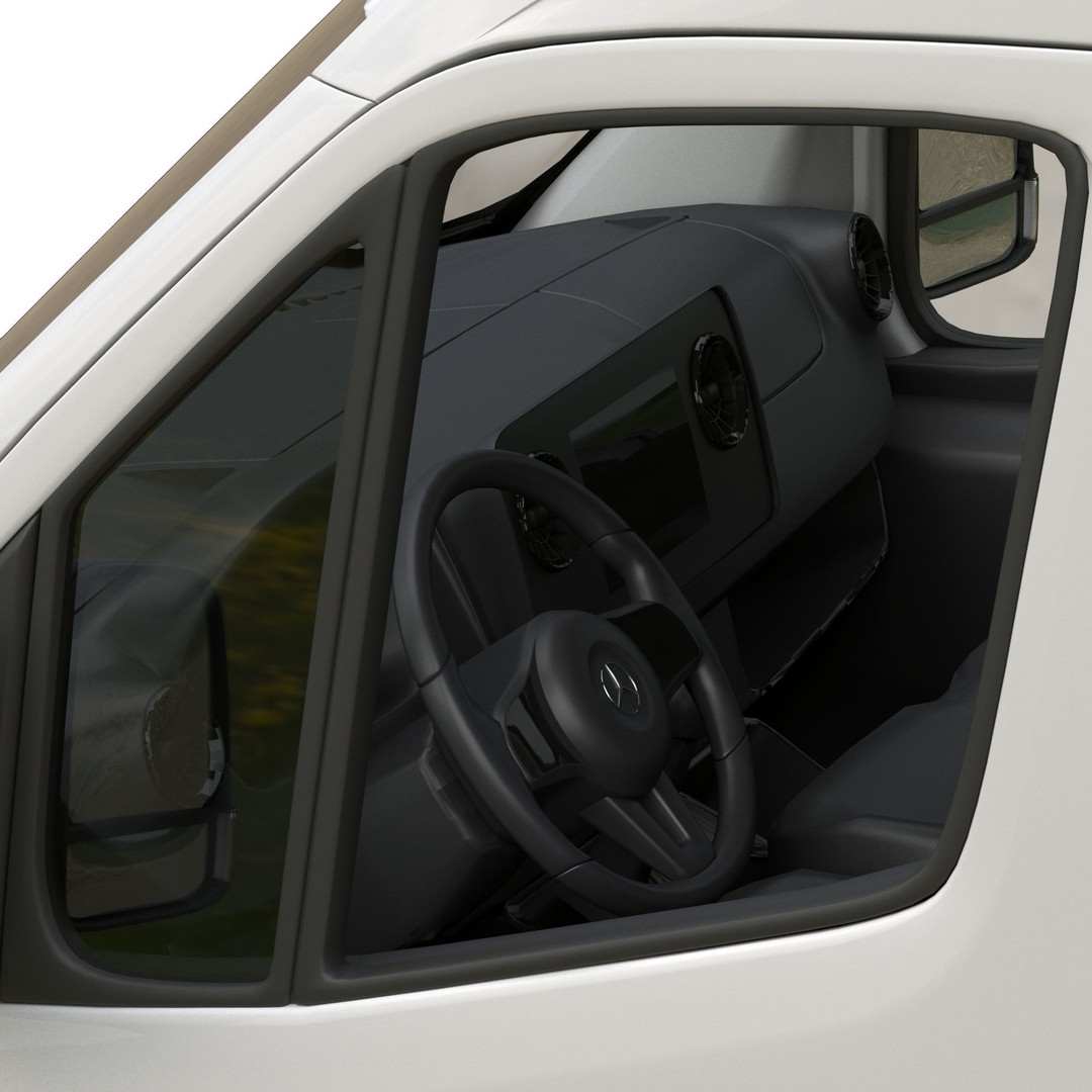 Mercedes-Benz Sprinter L3H2 Van 3D Model – Detailed Cargo Vehicle, FBX, OBJ - View 9