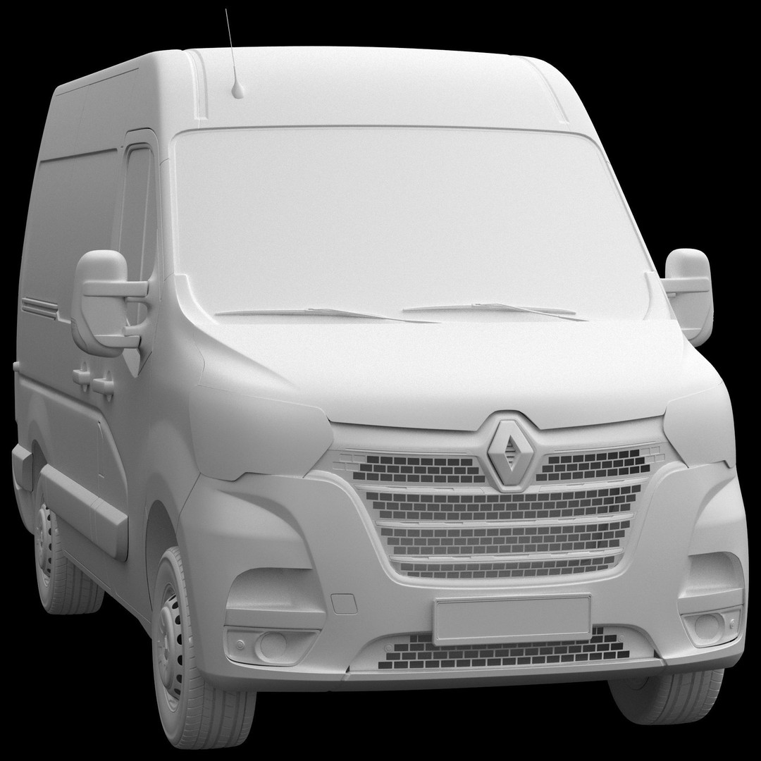Renault Master 2020 Panel Van 3D Model – Medium Roof, FBX, Game-Ready - View 14