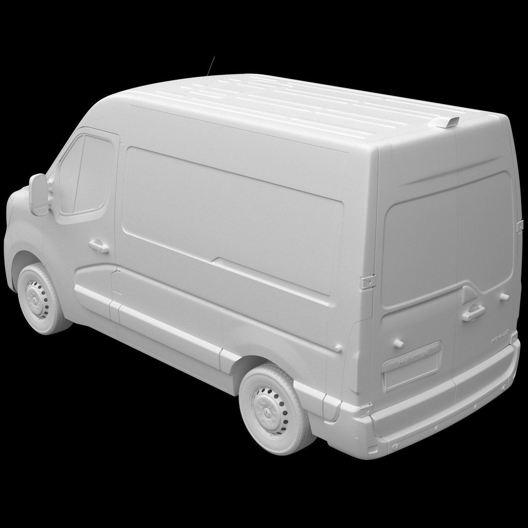 Renault Master 2020 Panel Van 3D Model – Medium Roof, FBX, Game-Ready - View 15