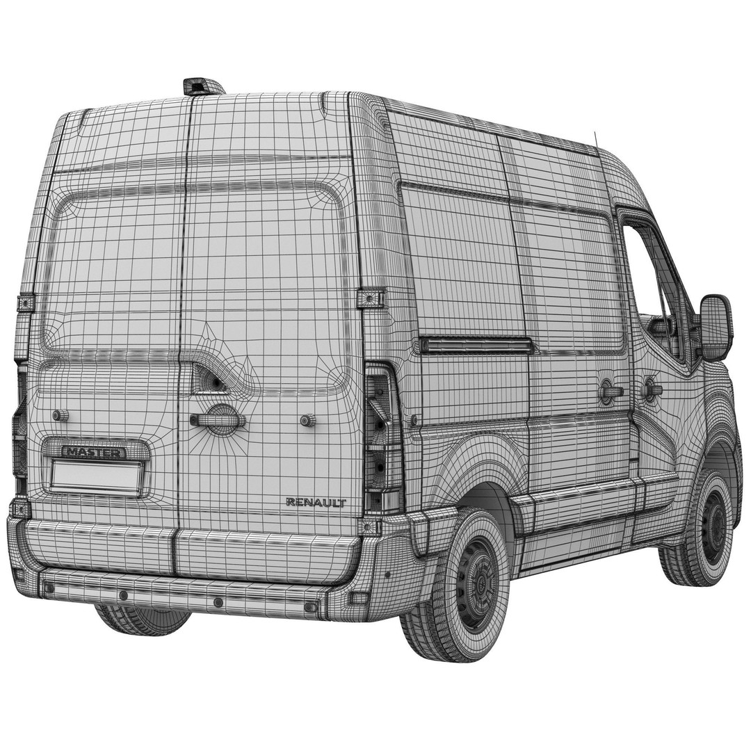Renault Master 2020 Panel Van 3D Model – Medium Roof, FBX, Game-Ready - View 16