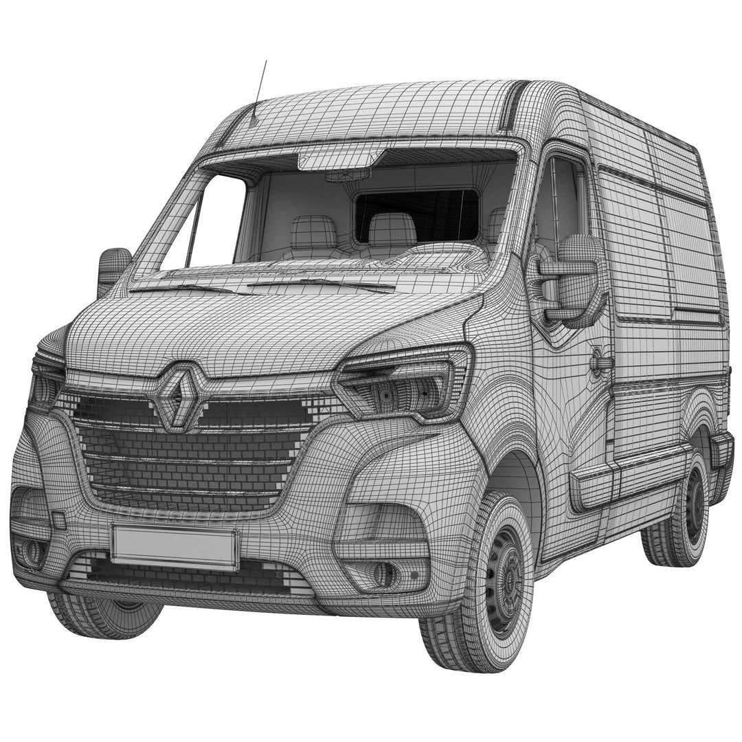 Renault Master 2020 Panel Van 3D Model – Medium Roof, FBX, Game-Ready - View 17