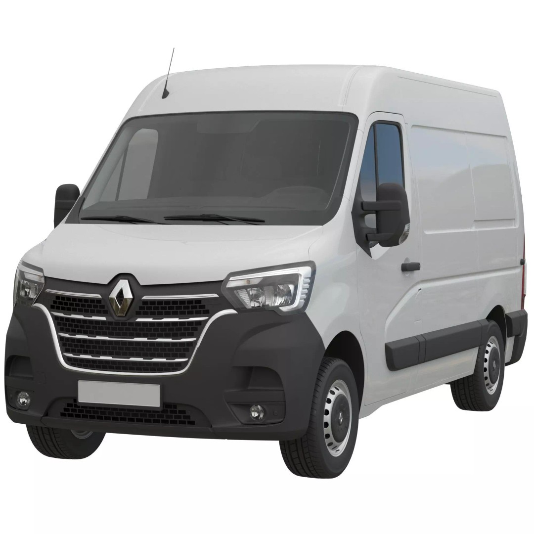 Renault Master 2020 Panel Van 3D Model – Medium Roof, FBX, Game-Ready - View 2