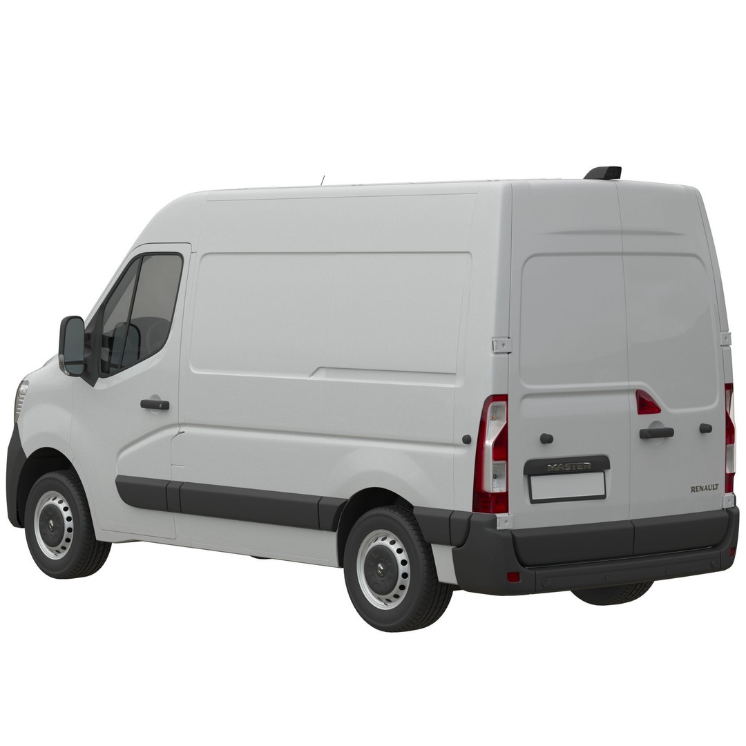 Renault Master 2020 Panel Van 3D Model – Medium Roof, FBX, Game-Ready - View 4
