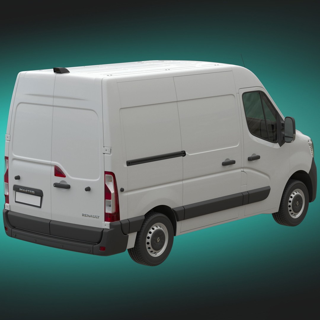Renault Master 2020 Panel Van 3D Model – Medium Roof, FBX, Game-Ready - View 6