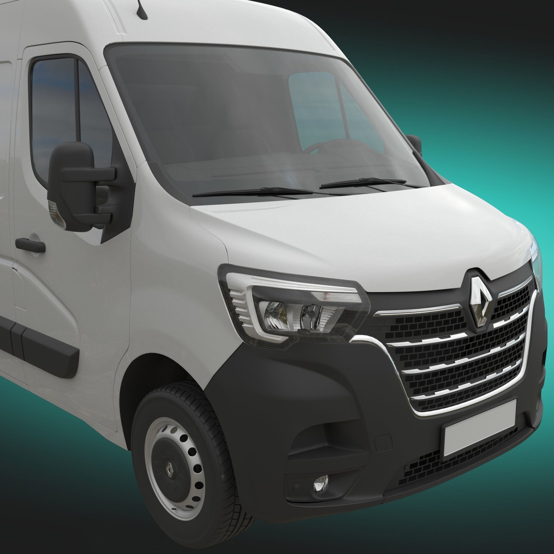 Renault Master 2020 Panel Van 3D Model – Medium Roof, FBX, Game-Ready - View 7