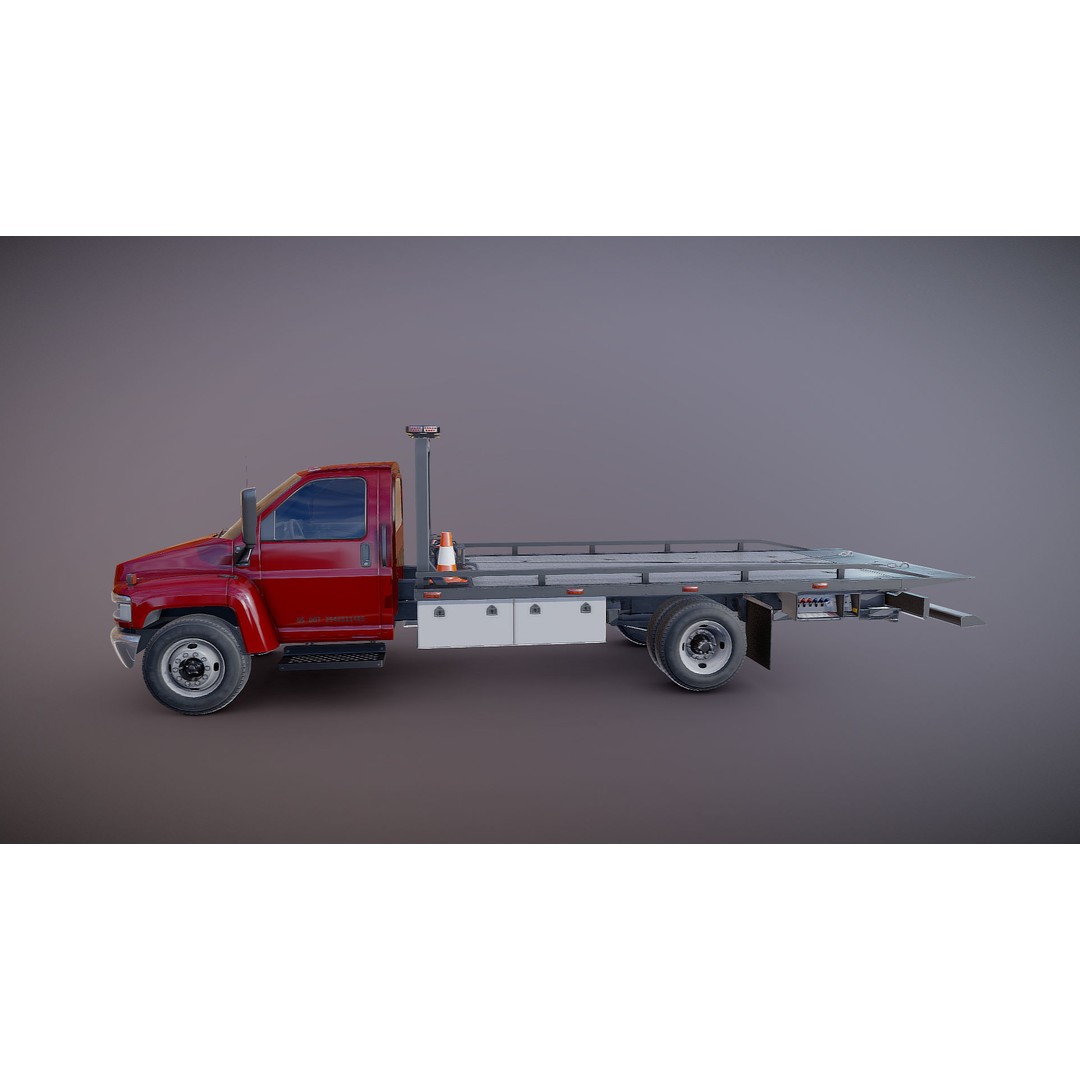 Towtruck 3D Model – Low Poly Game Ready Asset, PBR Textures - View 12