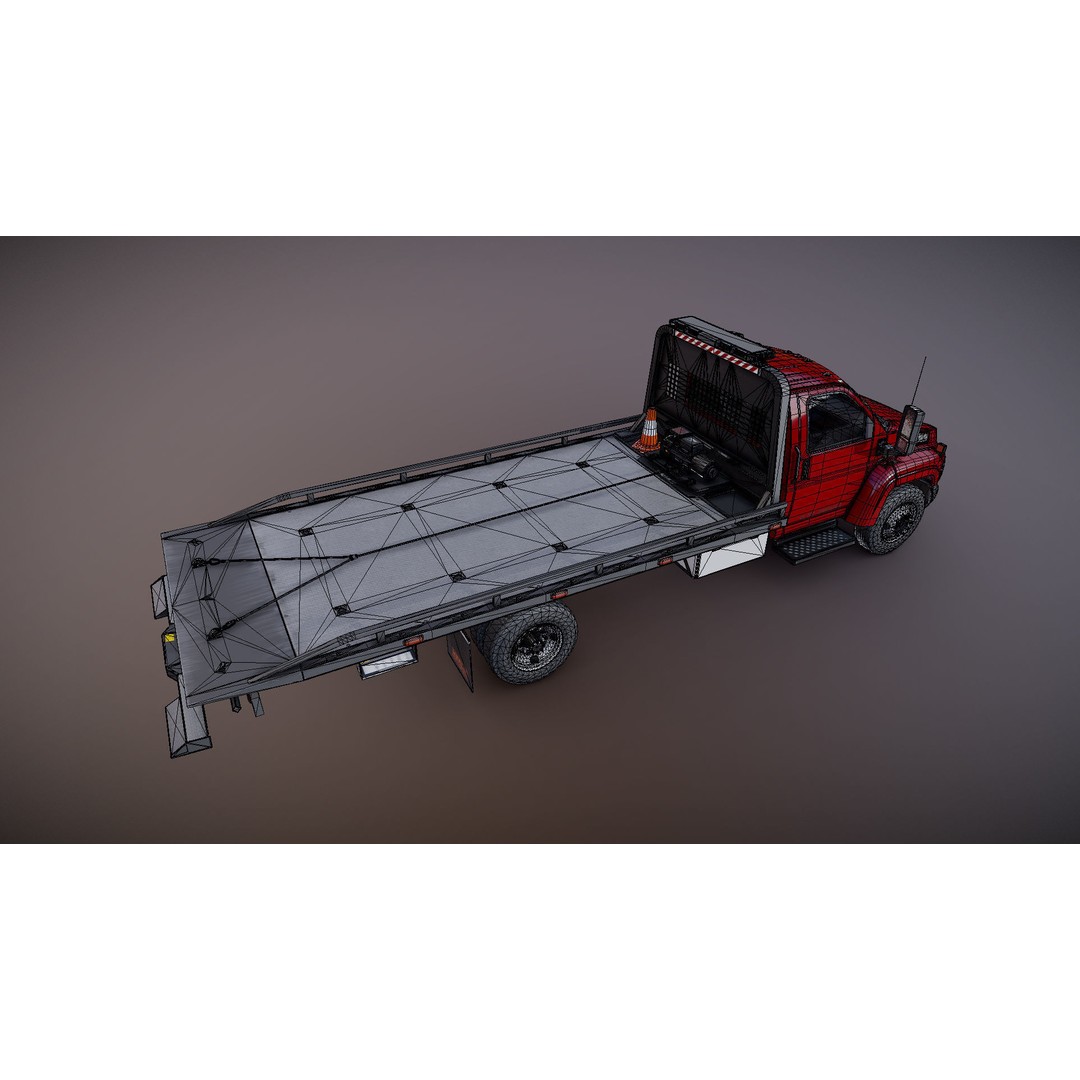 Towtruck 3D Model – Low Poly Game Ready Asset, PBR Textures - View 20