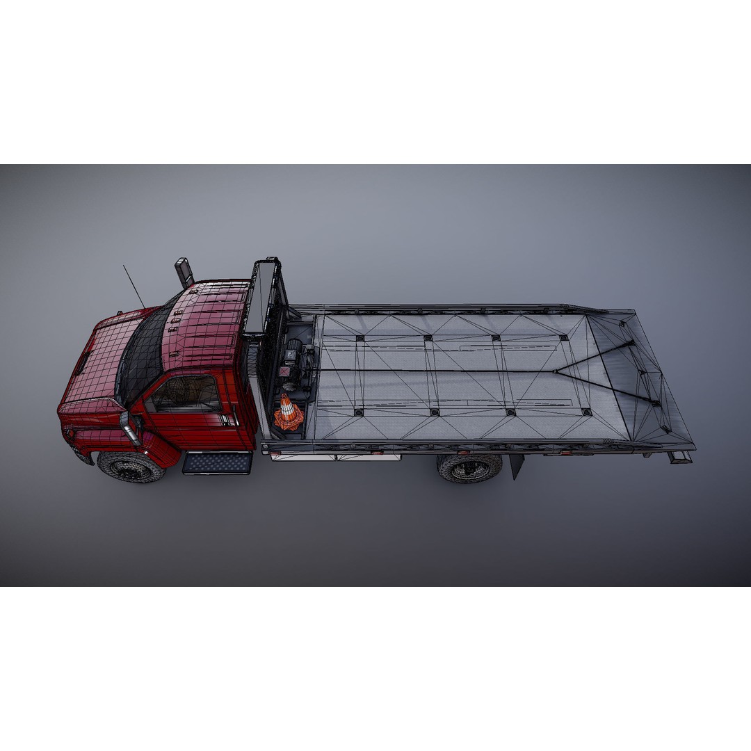 Towtruck 3D Model – Low Poly Game Ready Asset, PBR Textures - View 22