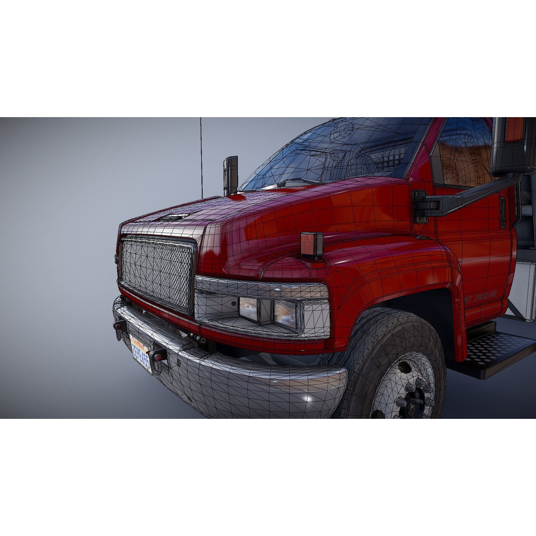 Towtruck 3D Model – Low Poly Game Ready Asset, PBR Textures - View 24