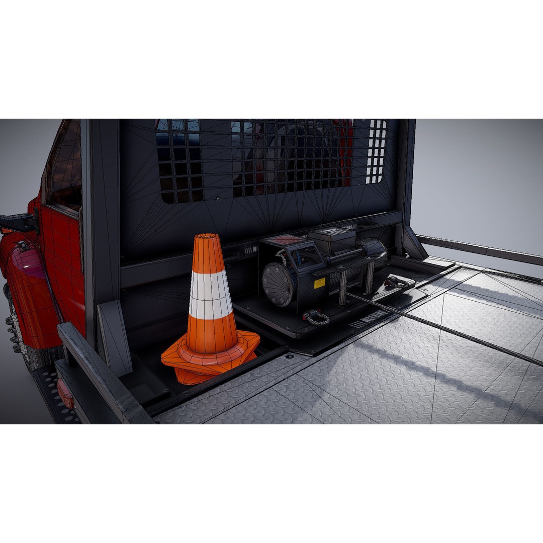 Towtruck 3D Model – Low Poly Game Ready Asset, PBR Textures - View 25