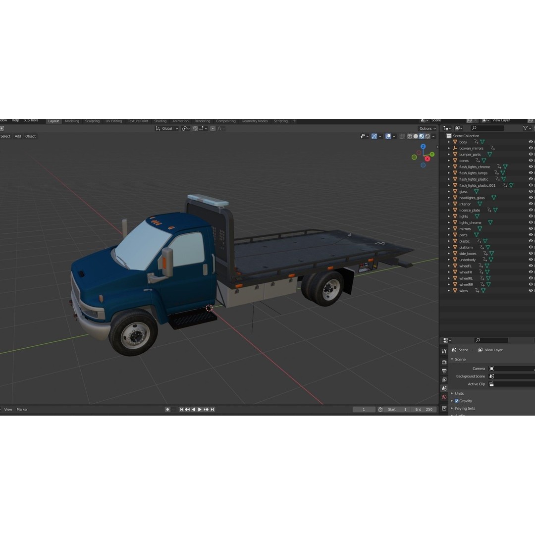Towtruck 3D Model – Low Poly Game Ready Asset, PBR Textures - View 36